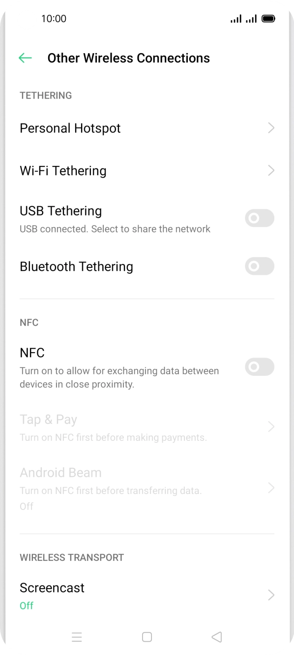 Press Personal Hotspot. Press Personal Hotspot.