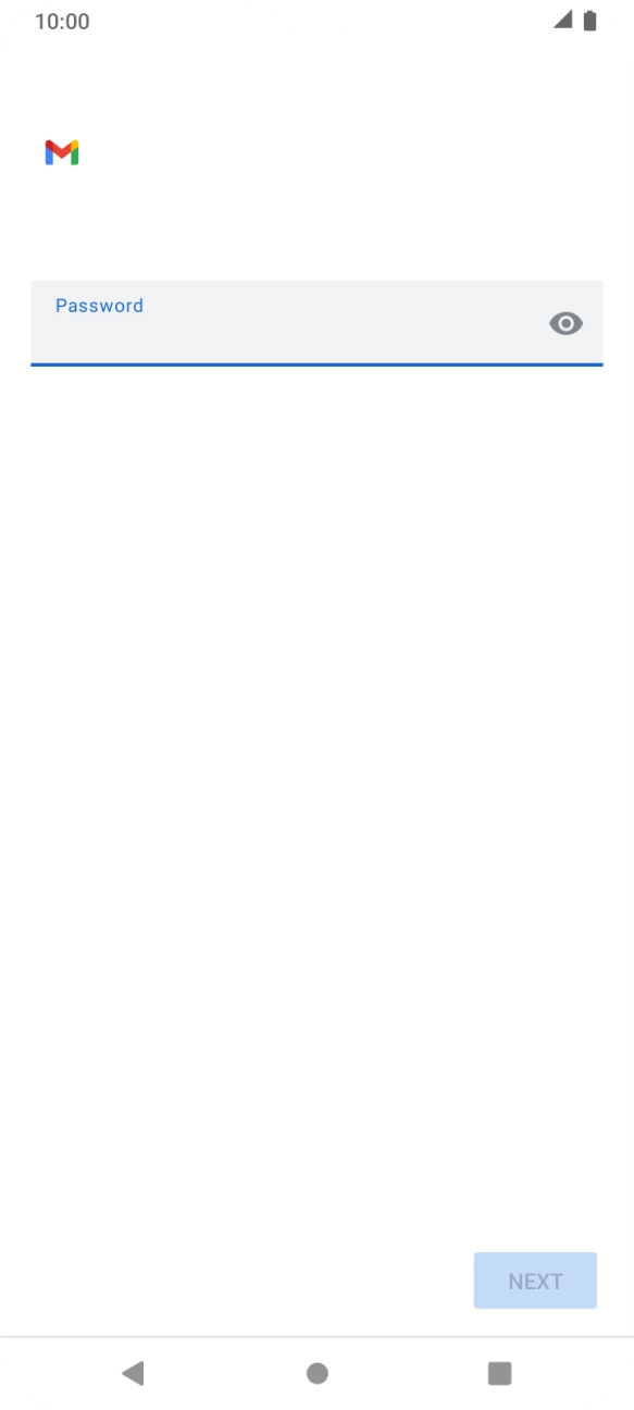 Press the field below 'Password' and key in the password for your email account. Press the field below 'Password' and key in the password for your email account.