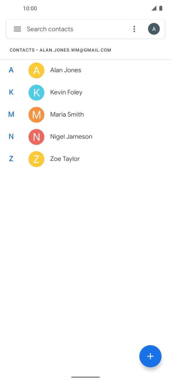 Press the required contact.