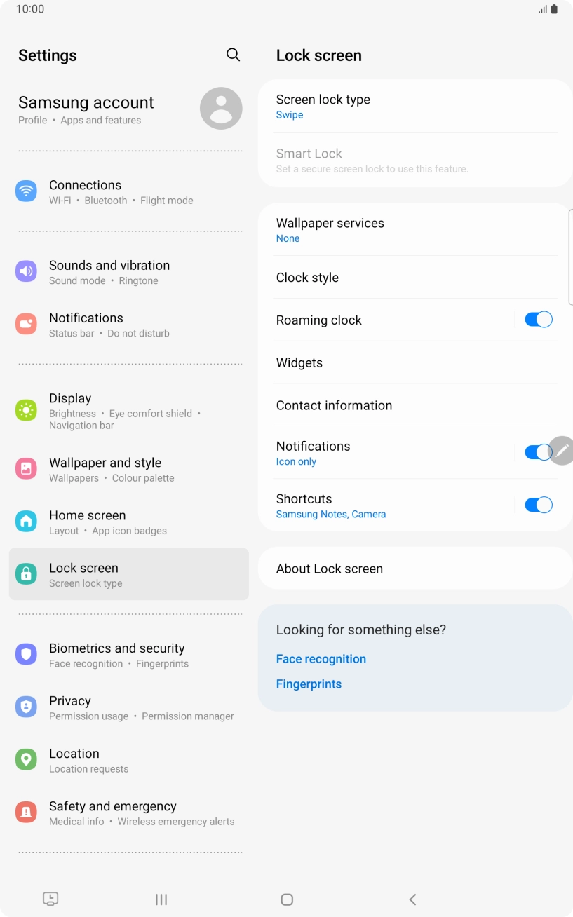 Press Screen lock type. Press Screen lock type.