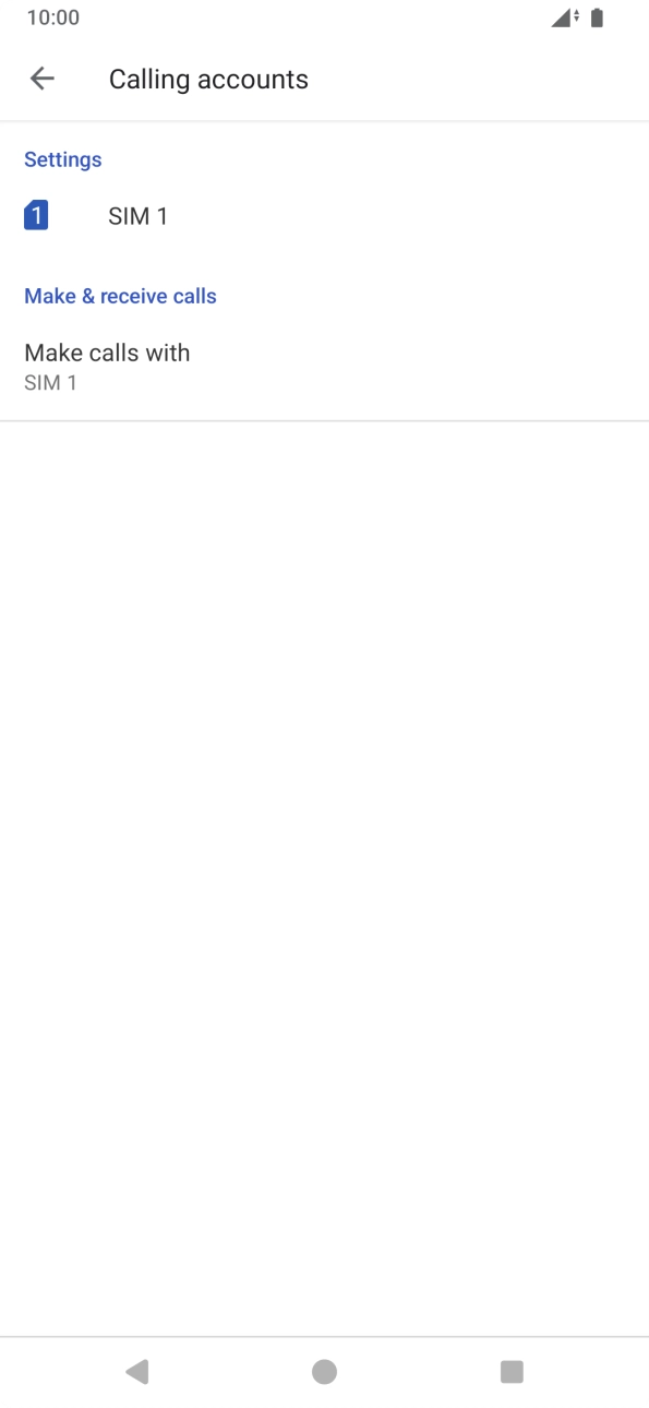 Press the name of the SIM. Press the name of the SIM.