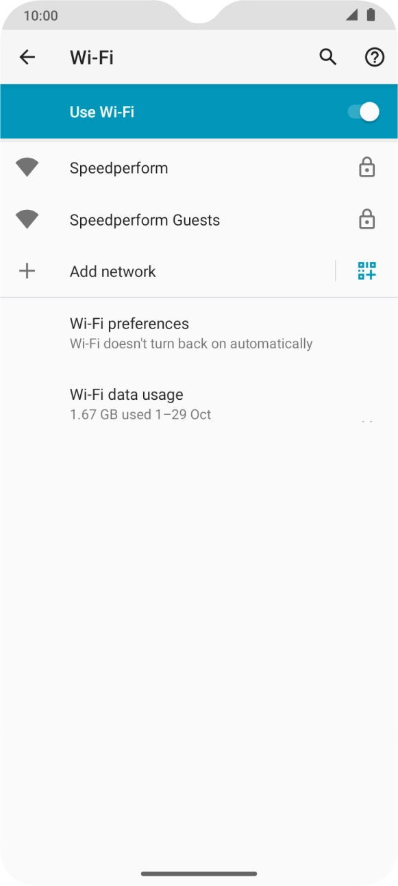 Press the required WiFi network.