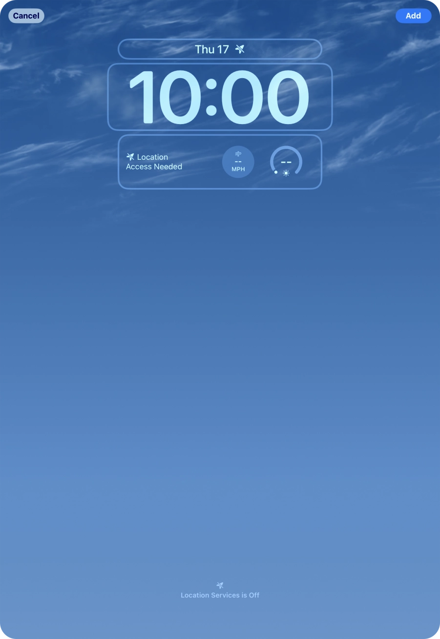 To customise the way the lock screen date is displayed, press the date widget and follow the instructions on the screen to select the required widget display mode.
