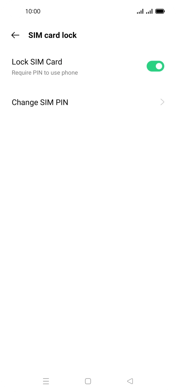 Press the indicator next to 'Lock SIM Card' to turn the function on or off.