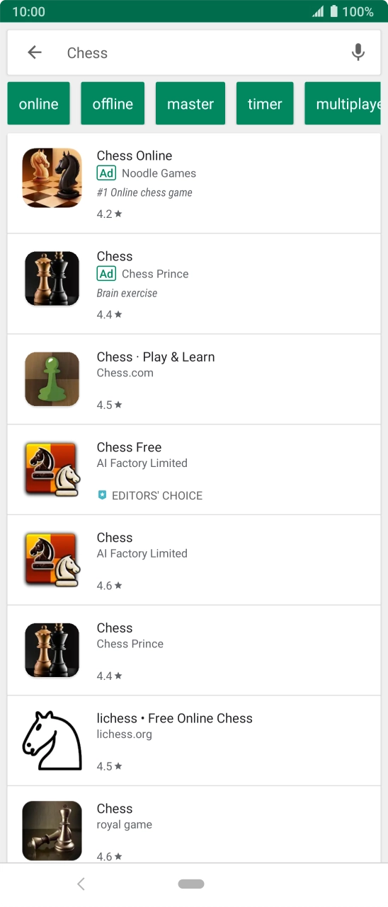 Press the required app.