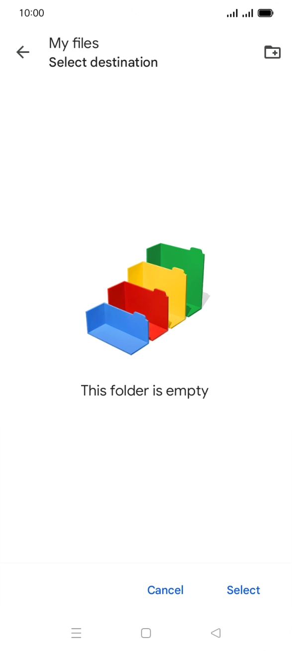 To create a new folder, press the new folder icon and follow the instructions on the screen to create a new folder. To create a new folder, press the new folder icon and follow the instructions on the screen to create a new folder.