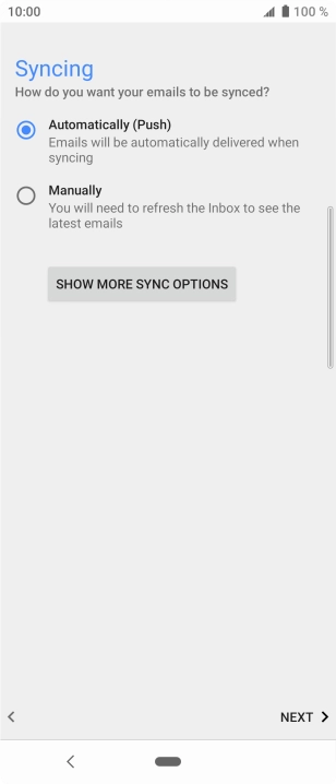 Press SHOW MORE SYNC OPTIONS. Press SHOW MORE SYNC OPTIONS.