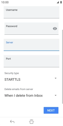 Press the field below 'Port' and key in 110.