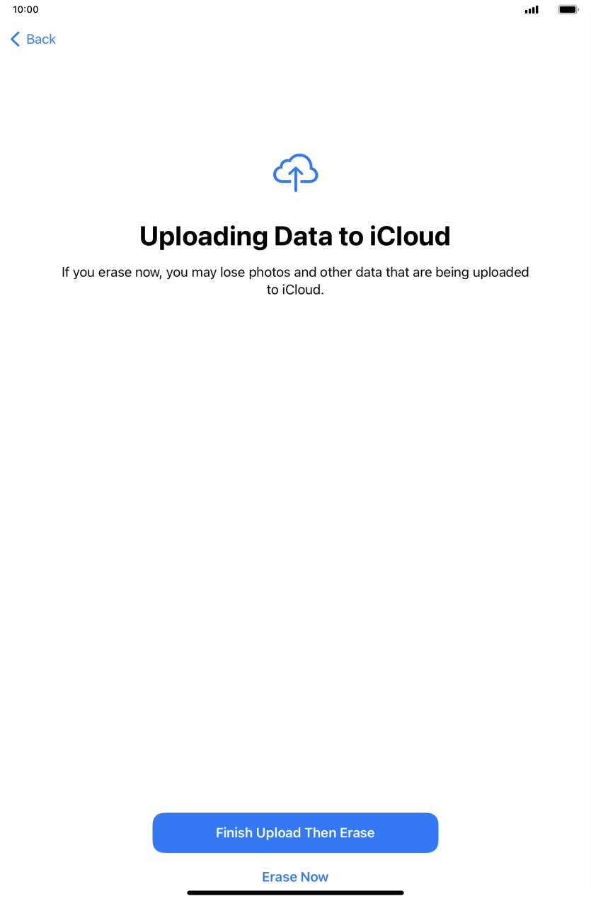 Press the required setting.