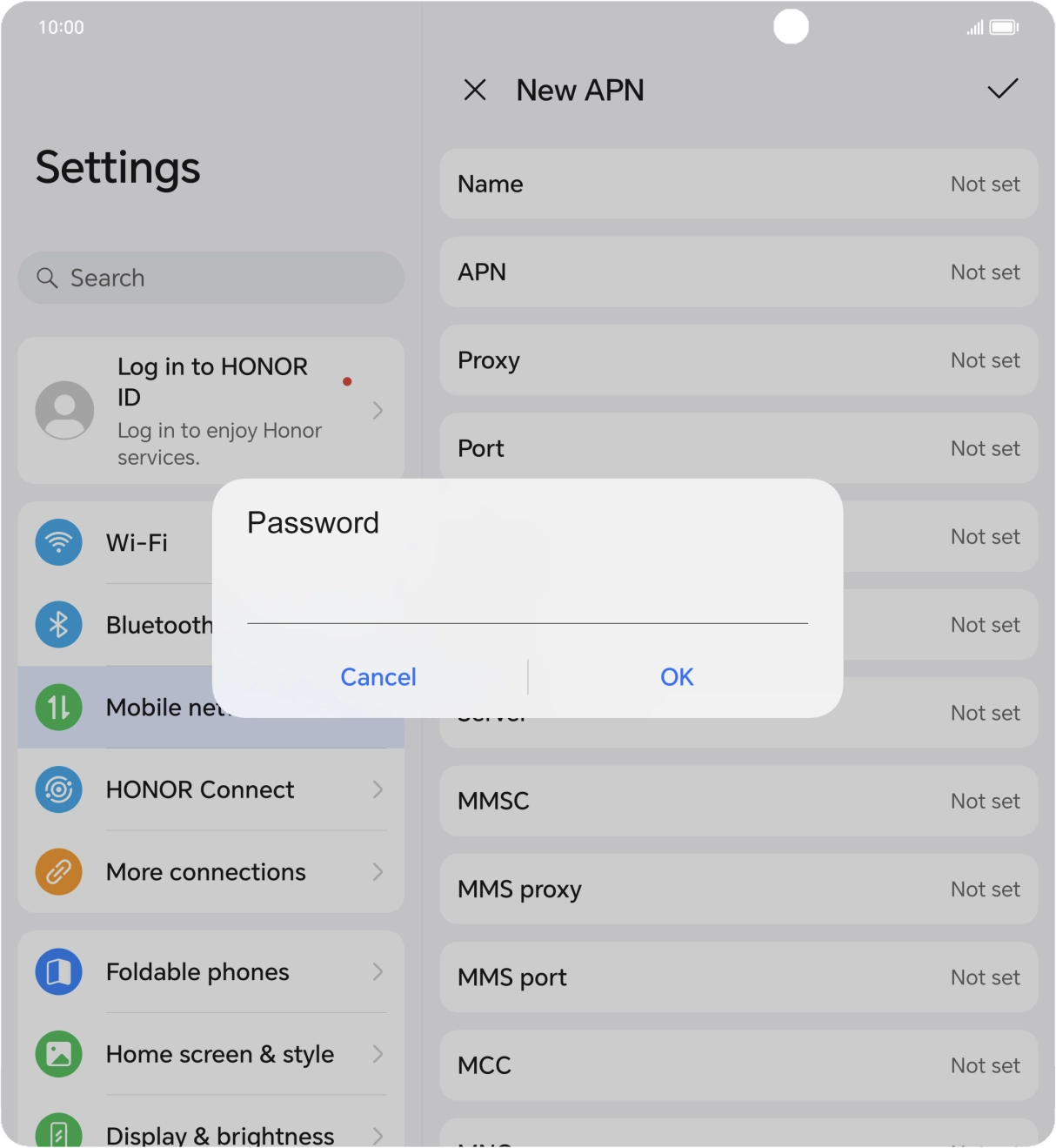 Key in password and press OK. Key in password and press OK.