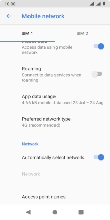 Press the indicator next to 'Automatically select network' to turn off the function and wait while your phone searches for networks.
