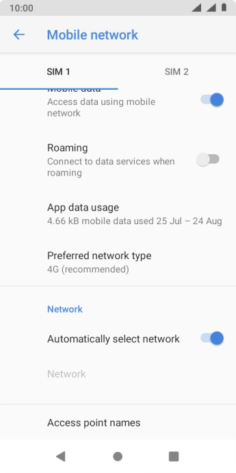 Press the indicator next to 'Automatically select network' to turn off the function and wait while your phone searches for networks.