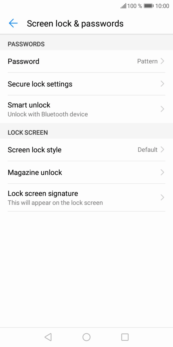 Press Password and key in the current phone lock code.
