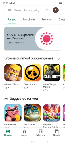 Press the search field.