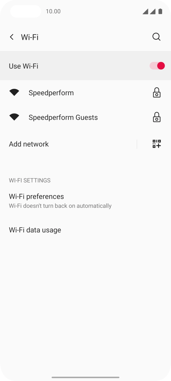 Press the required WiFi network.
