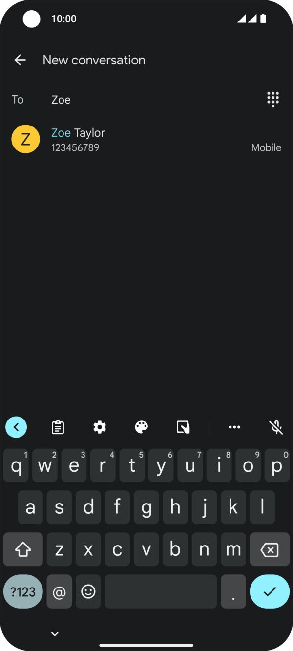 Press the required contact. Press the required contact.