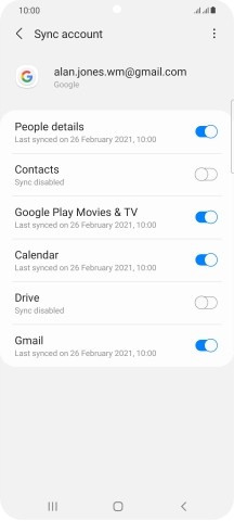 Press the indicator next to 'Contacts' to turn on the function.