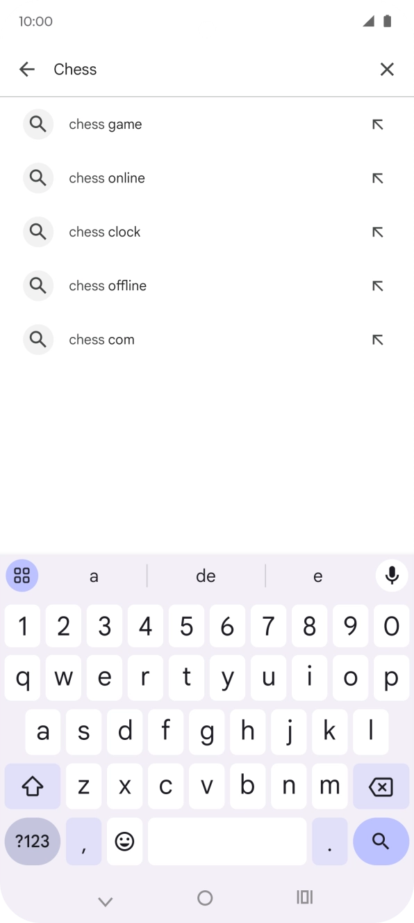 Introduza o nome ou categoria da app pretendida e prima o ícone para pesquisar.