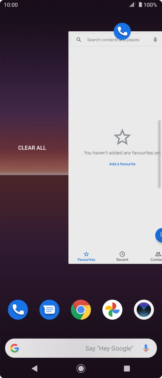 To end one running application, slide your finger upwards on the required application.