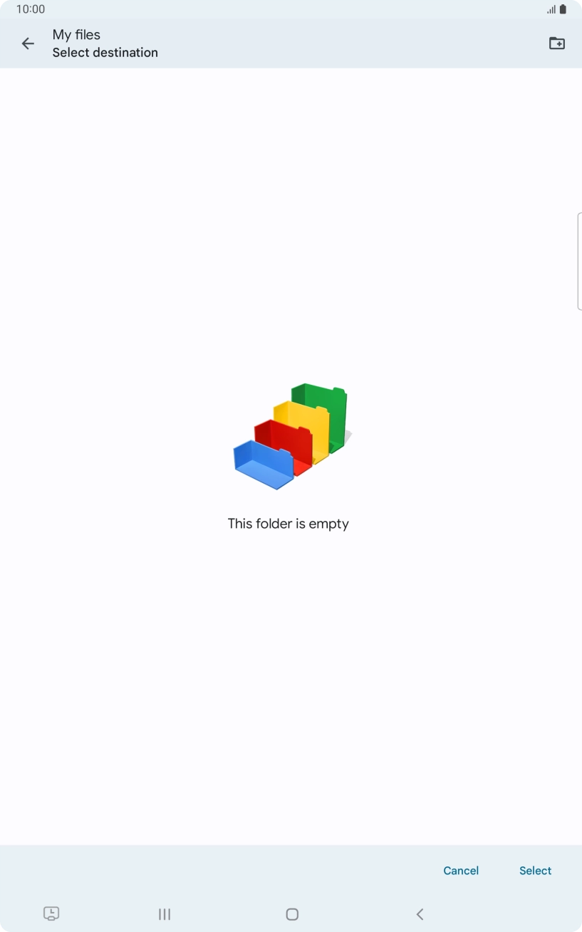 To create a new folder, press the new folder icon and follow the instructions on the screen to create a new folder. To create a new folder, press the new folder icon and follow the instructions on the screen to create a new folder.