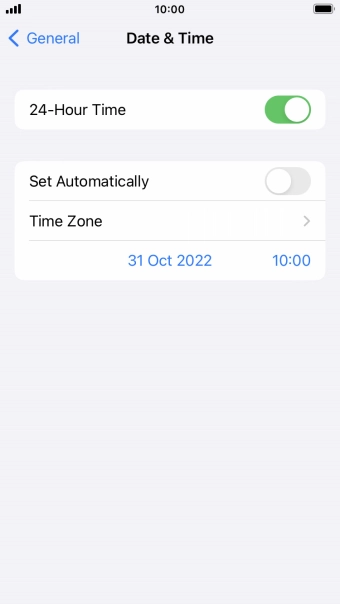 Press the indicator next to 'Set Automatically' to turn on the function.