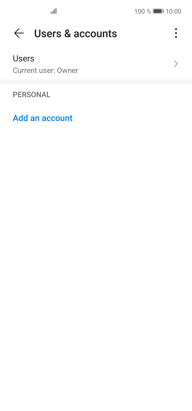 Press Add an account. Press Add an account.