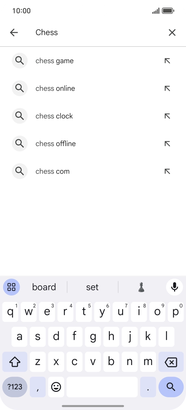 Key in the name or subject of the required app and press the search icon.