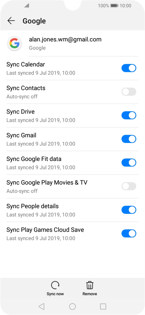 Press the indicator next to 'Sync Contacts' to turn on the function.