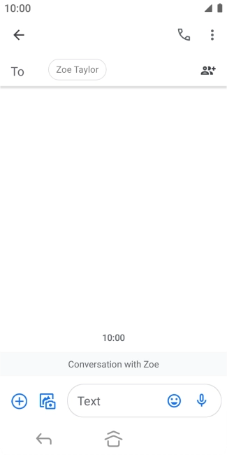Press the text input field and write the text for your text message.