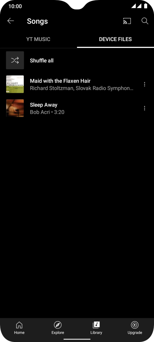 Press the required audio file.