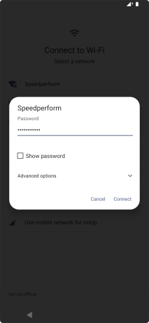 Key in the password for the WiFi network and press Connect.