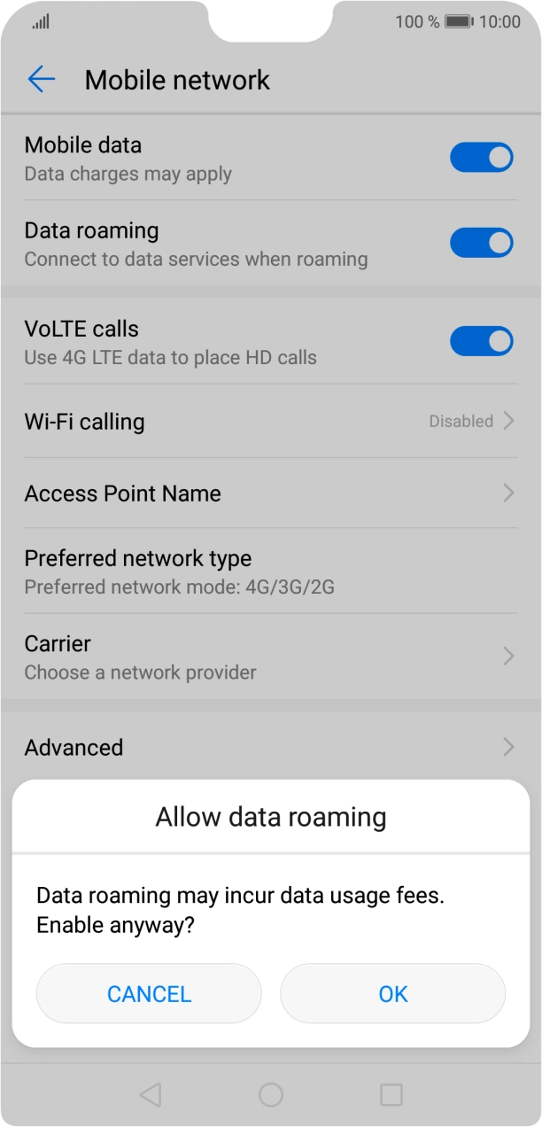 If you turn on the function, press OK. If you turn on the function, press OK.