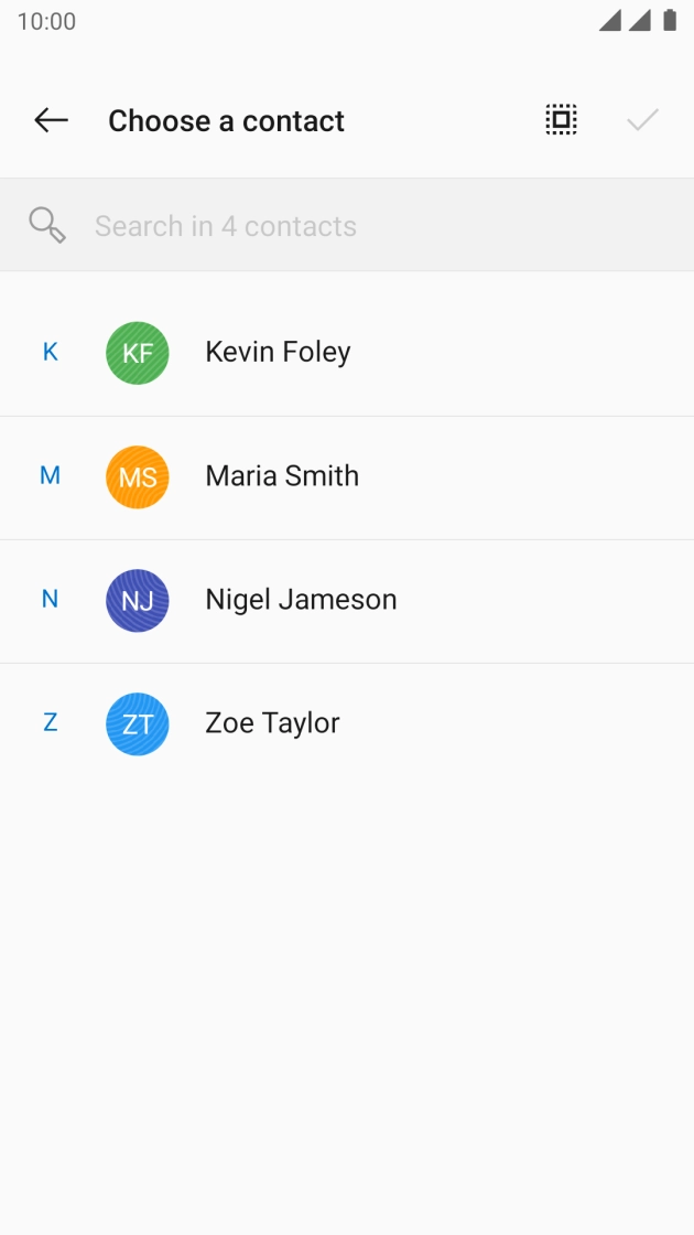 Press the required contacts.