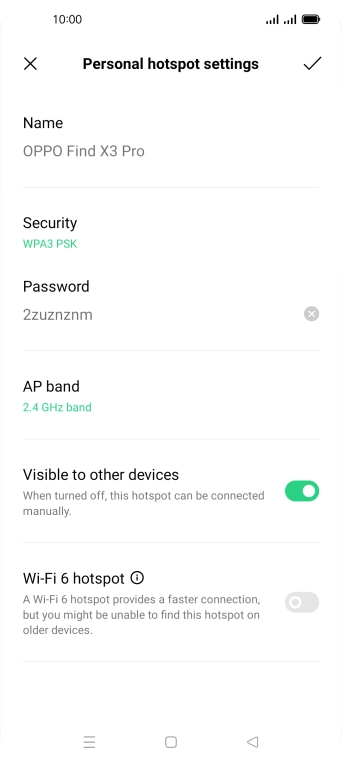 Press the field below 'Password' and key in the required password.
