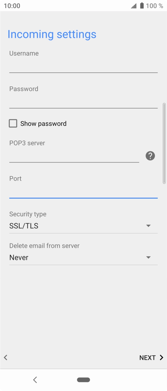 Press the drop down list below 'Security type'. Press the drop down list below 'Security type'.
