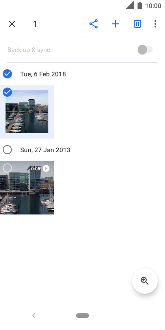 Press the required pictures or video clips to add them. Press the required pictures or video clips to add them.