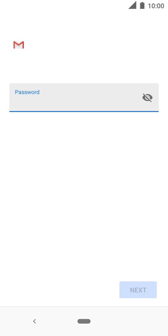 Press the field below 'Password' and key in the password for your email account. Press the field below 'Password' and key in the password for your email account.