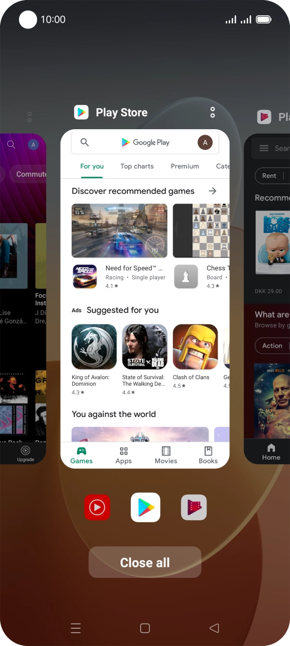 To end one running application, slide your finger upwards on the required application. To end one running application, slide your finger upwards on the required application.