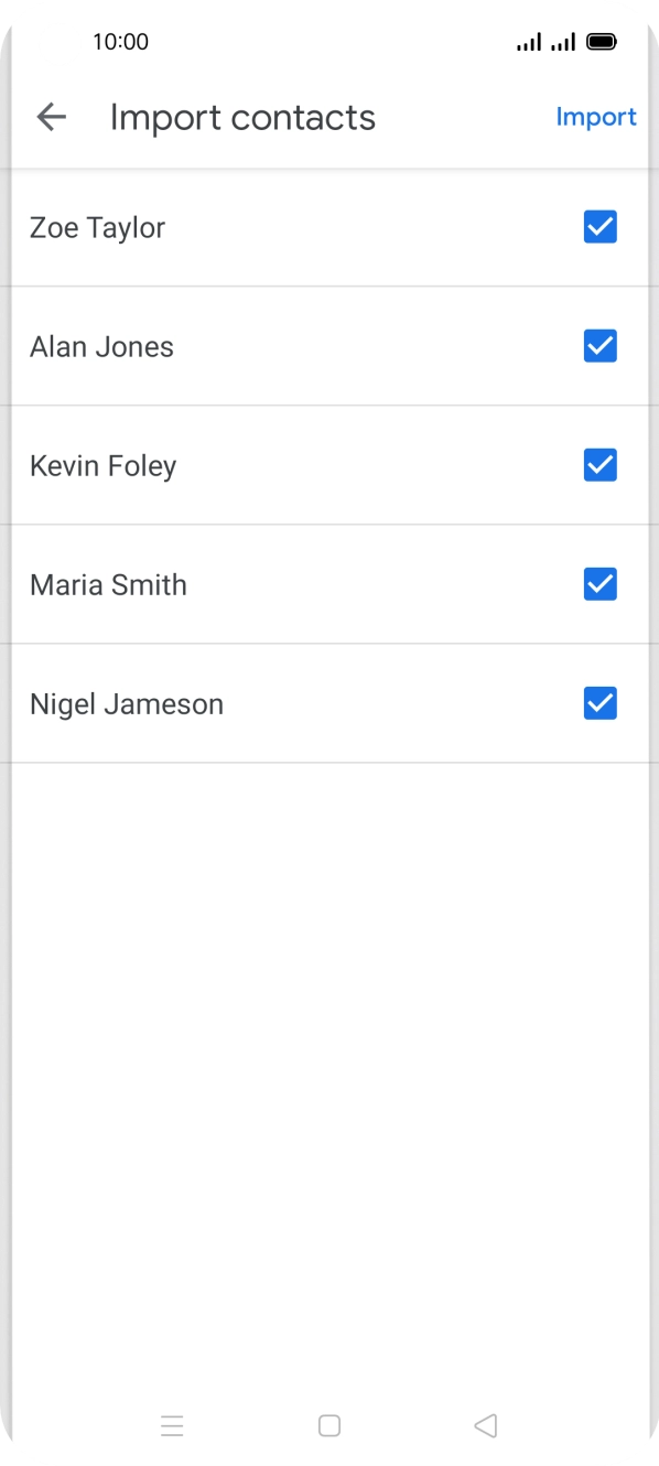 Press the fields next to the required contacts.