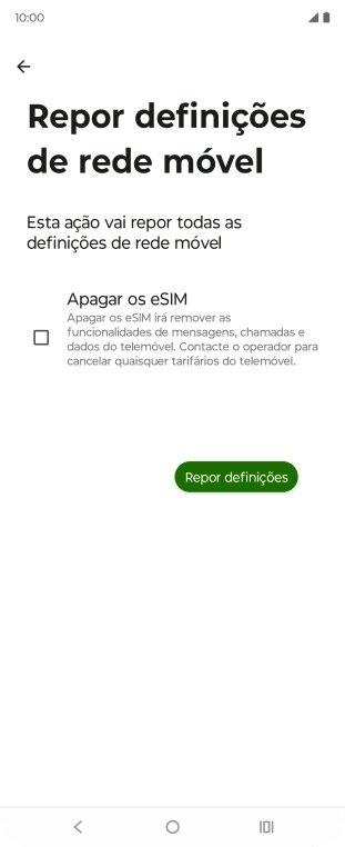 Prima Repor definições.