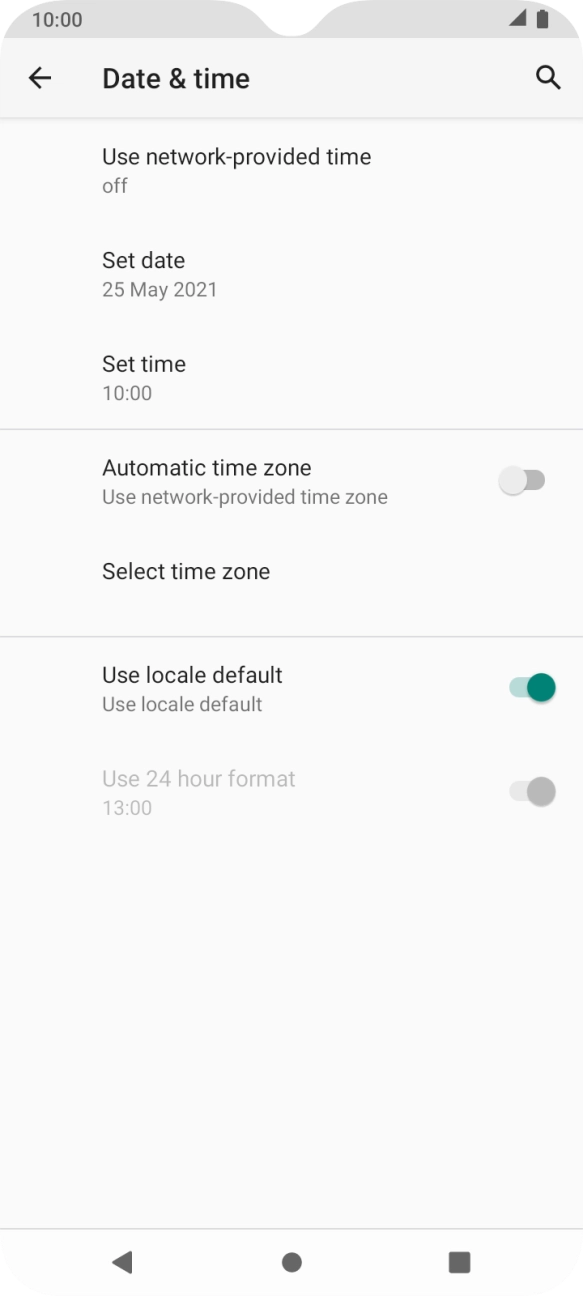 Press Use network-provided time.