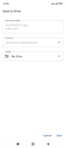 Press the field below 'Folder' and go to the required folder.
