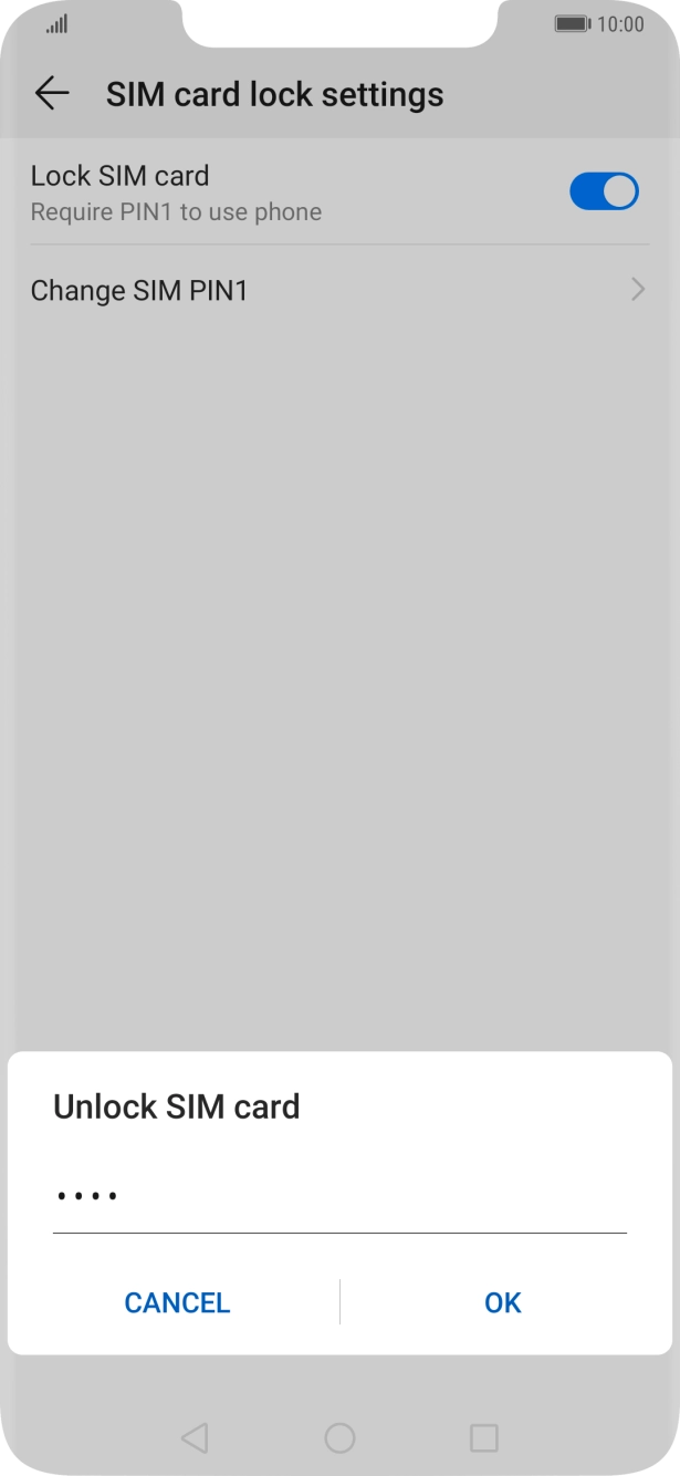 Key in your SIM PIN and press OK. The default SIM PIN is 0000.