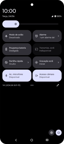 Prima o ícone de modo de poupança de energia  para ativar a função.