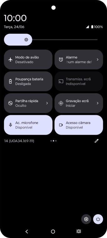 Prima o ícone de modo de poupança de energia  para ativar a função.