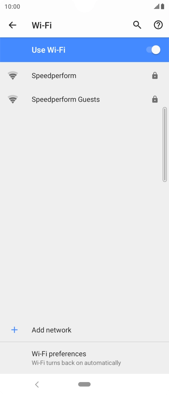 Press the required WiFi network.