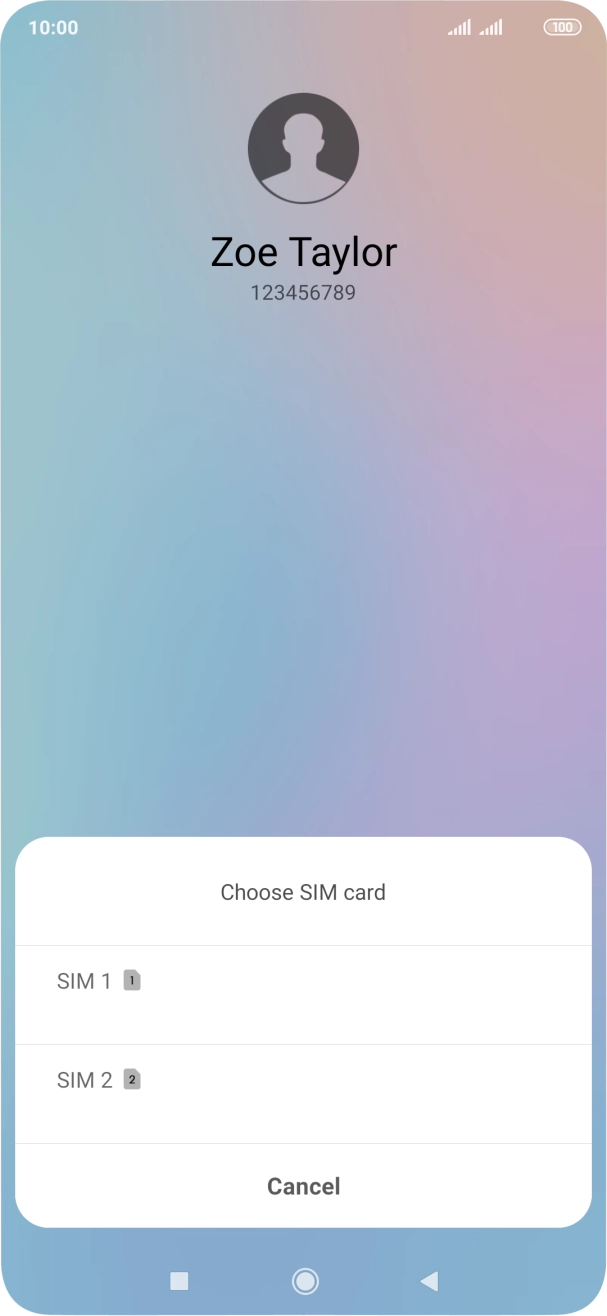 Press the required SIM.
