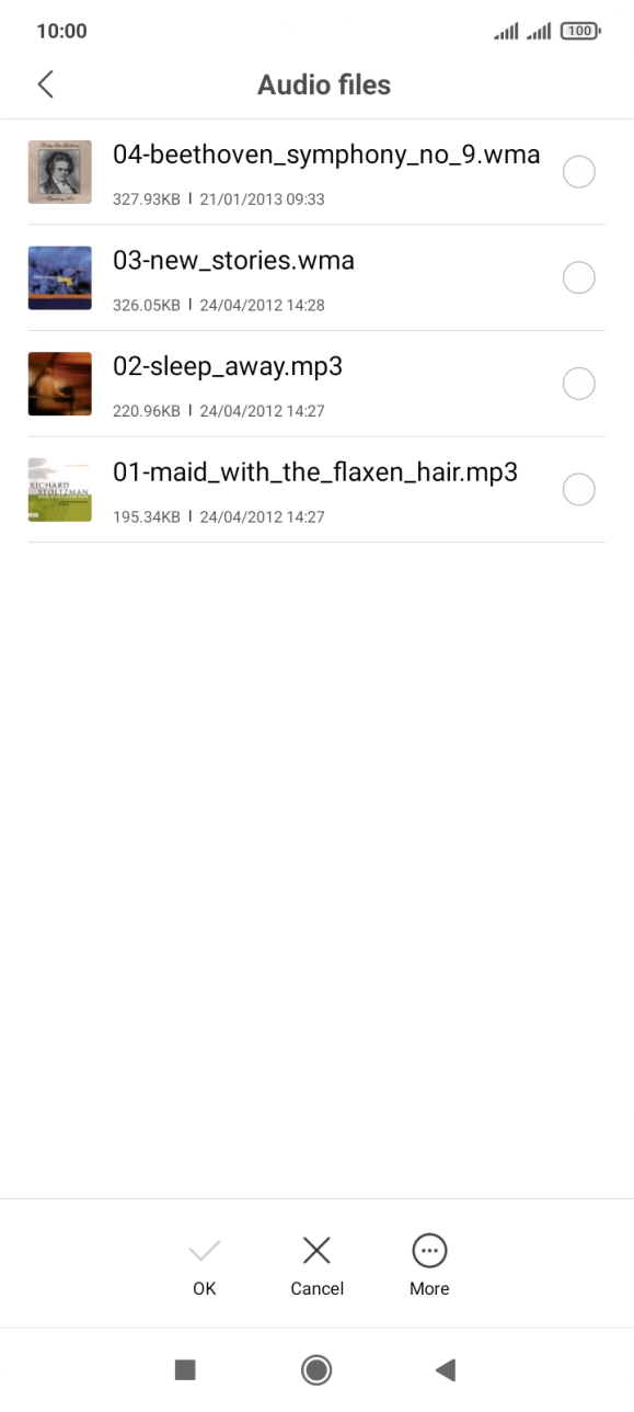 Press the required ring tone.