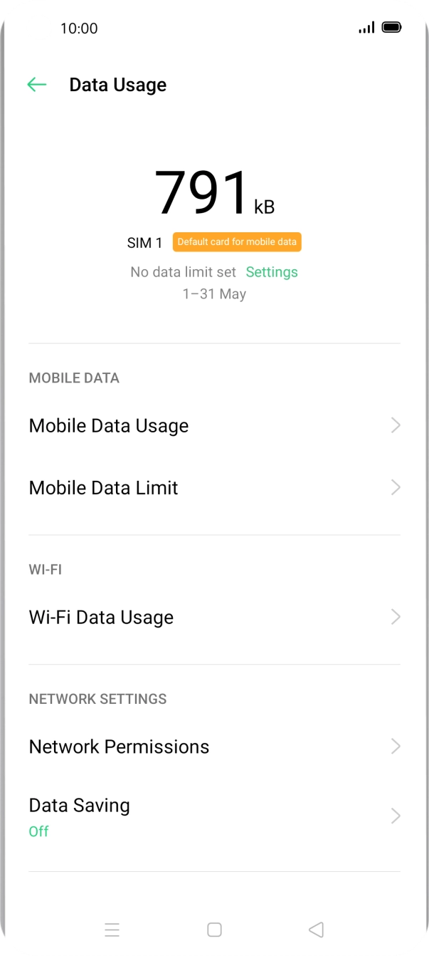 The total data usage is displayed.