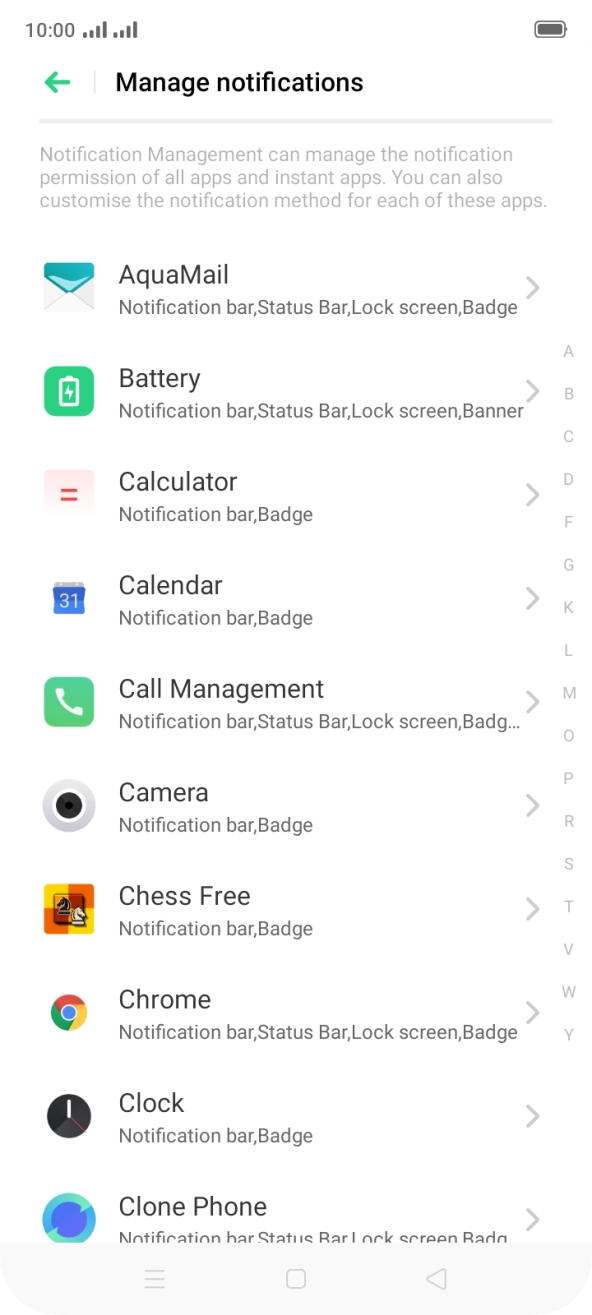 Press the required app.